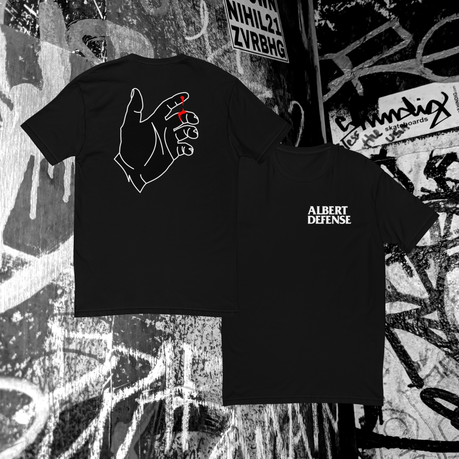New Black Hand Tee | Albert Defense